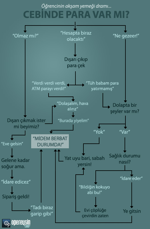 Öğrencinin akşam yemeği